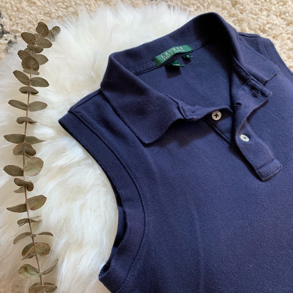 Ralph Lauren Sleeveless Navy Top | Size S